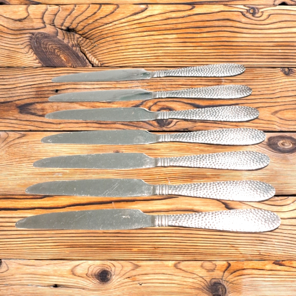 Towle Butter Knife Logan Hammer Set Of 7